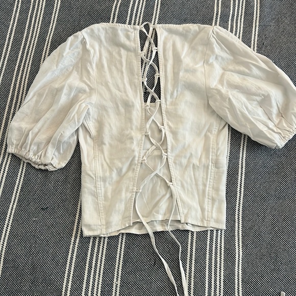 Tie Back Linen Top - Picture 1 of 2